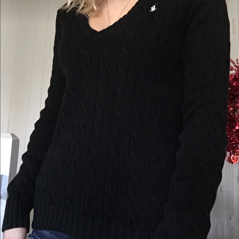 Black polo sweater